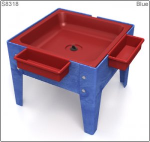 Toddler Mite Sensory Table Red Tub with Blue Frame S8318 RDBL
