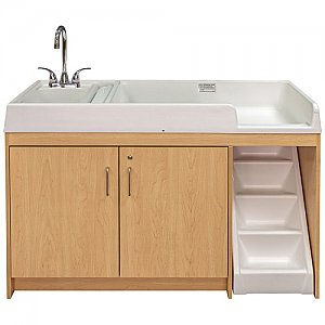 TODDLER WALK UP CHANGING CENTER - LEFT HAND SINK (ASSEMBLED) MAPLE/MAPLE TM-8520A