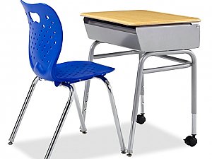 4-Leg Lift Lid Desk Hard Plastic Top Adjustable Height DFL-RD-1824