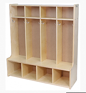 4 SECTION PRESCHOOL CUBBY LOCKER S395