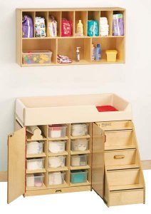 Birch Diaper Changer Combination Stairs on Left 5140JC