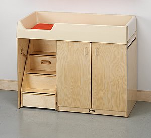 Birch Diaper Changer with Stairs on Left 5145JC