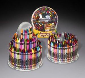 Crayola 150-Count Telescoping Crayon Tower, Storage Case, With Sharpener 52-0029