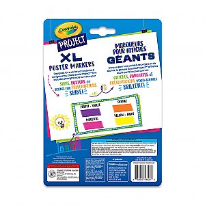 Crayola XL Poster Markers, Bright Colours, Set of 4 ITEM# 56-0482