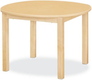 Maple Classroom Table High pressure Laminate Top 3/4"Solid Maple Apron & legs 30"Round (Legs Height Option Available) JB-904