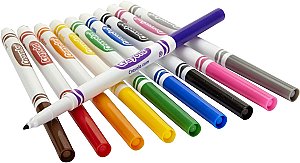 Crayola Non Washable Fine Line Marker Bulk Classpack, 10 Colours, 200/Box 58-8210