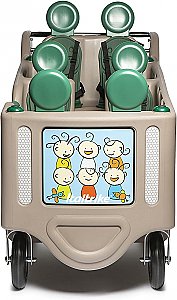 Italtrike Espresso Classico Buggy, Multi-Child 6 Seat Stroller  Red 9615