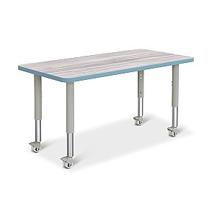 ACTIVITY TABLE RECTANGLE 30" X 48"MOBILE DRIFTWOOD GRAY/COSTAL GARY/GRAY 6473JCM452