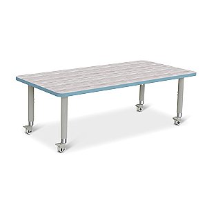 ACTIVITY TABLE RECTANGLE 30" X 60" MOBILE DRIFTWOOD GRAY/COSTAL BLUE/GRAY 6408JCM452