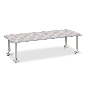 ACTIVITY TABLE RECTANGLE 30" X 72" MOBILE DRIFTWOOD GRAY/GRAY/GRAY 6413JCM450