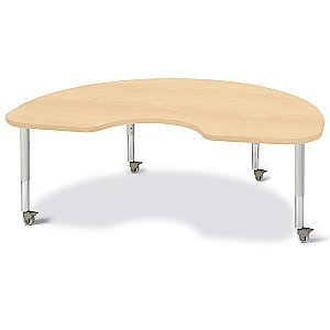 Kidney Activity Table 48" X 72" KIDNEY SHAPE Mobile - Maple/Maple/Gray 6423JCM251