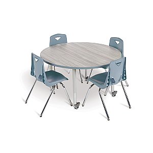Activity Table 48" ROUND Mobile  Driftwood Gray/Coastal Blue/Gray  6433JCM452