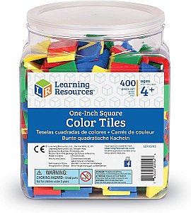 Square Color Tiles, Counting, Sorting Toy, Set of 400