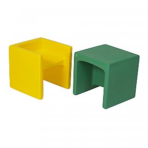 Cube Chair – Set of 2 Yellow and Green CF910-081