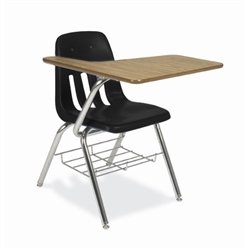 Virco Left Handed Tablet Arm Chair Desk with 18" Seat, 12" x 20" x 25" Laminate Top, No book  Rack 9700BRLH