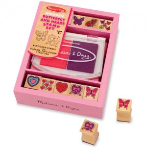 Butterfly And Heart Wooden Stamp Set MD-2415