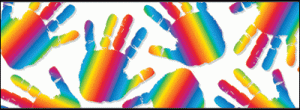 Straight Borders Rainbow Handprints [CD108030]