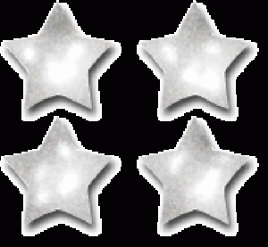 Mini Incentive Chart Seals Self-adhesiveSilver Stars [CD2172]
