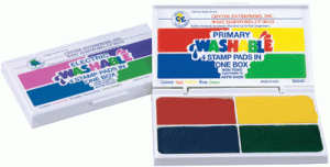 Washable 4-in-1 Stamp Pads Primary PrimaryRed, Green[CESA540]