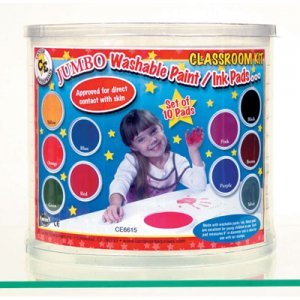 Jumbo Circular Washable Pads, Classroom Kit,10 Colours 6" CE-6615