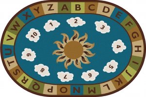 Sunny Day Learn & Play Nature Rug 4' x 6' Oval CK 94704 