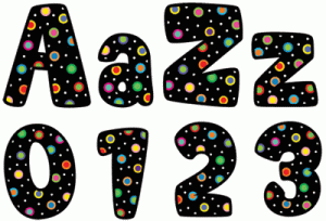 Dots on Black 4" Designer Letters [CTP1196]