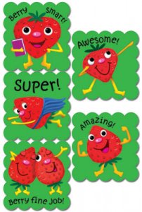 Scratch 'N Sniff Stickers.Cartoon Fruit Strawberry [CTP4599]