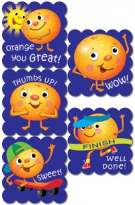 Scratch 'N Sniff Stickers.Cartoon Fruit Orange [CTP4600]
