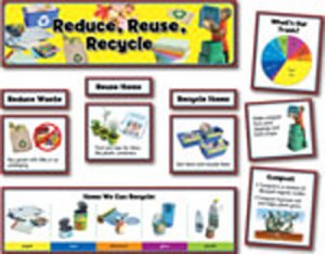 Environmental Mini Bulletin Board Sets.Reduce, Reuse[CTP4705]