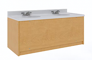 Tot Mate Vanities and Sinks 49-in Maple Double Sink Bathroom Vanity Maple TM8352R