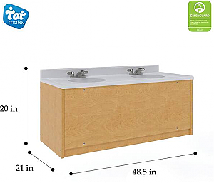 Tot Mate Vanities and Sinks 49-in Maple Double Sink Bathroom Vanity Maple TM8352R