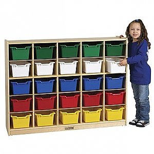 Birch 25 Cubby Tray Cabinet With sand  colors Bins ELR-0427SD