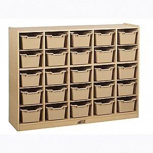 Birch 25 Cubby Tray Cabinet With sand  colors Bins ELR-0427SD