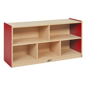Colorful Essentials High Pressure Laminates  24"H Storage Cabinet 5 Comp ELR-0711-RED
