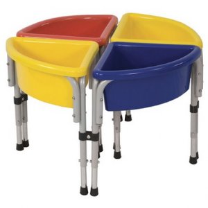 4 Station Round Sand & Water Play Table with Lids ELR-0798