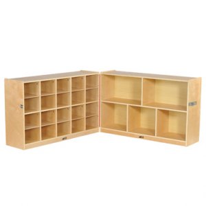 Fold & Lock 20 Cubby Tray Cabinet with 30" Storage (Tray not Included)) ELR-17217