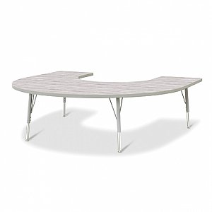 Activity Table - 60" X 66" HORSESHOE Driftwood Gray Height Option Available 6445JCT