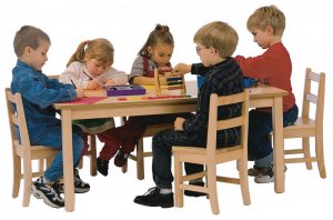 Maple Classroom Table High pressure Laminate Top 3/4"Solid Maple Apron & legs 30" X 48"(Legs Height Option Available) JB-903