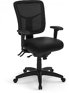 CoolMesh Executive Mid Back Chair - Black Antimicrobial Vinyl CHK77540BLKEU01