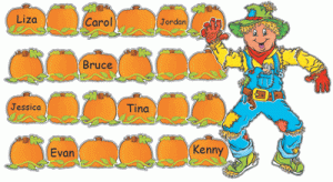Scarecrow and Pumpkins Bulletin Board Set [S24214]
