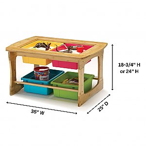 Bamboo Sensory Table with Assorted Tub Combo SST01-VM
