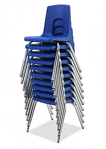 Classroom Chairs Stackable Chrome Legs Seat Height 12" Colors Option Available ACF-C12