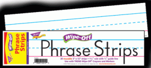 Wipe-Off Phrase Strips White [T4010]