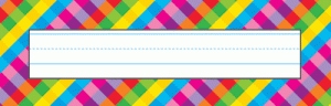 Desk Toppers Name Plates Rainbow Plaid [T69028]