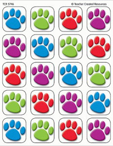 Stickers Colourful Paw Prints [TCR5746]