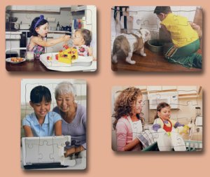 Children Helping at Home Set of 4 Puzzles [WT20XS]