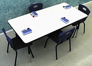 DRY-ERASE MARKERBOARD ACTIVITY TABLE 30" X 72" ADJUSTABLE HEIGHT M53072
