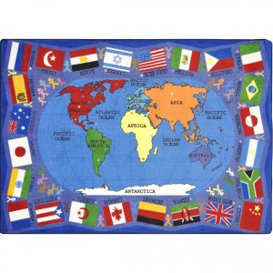 Flags of the World Classroom Rug 7'8 x 10'9 Rectangle JC1444D