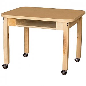 Mobile Classroom High Pressure Laminate Desk with Hardwood Legs- 14" HPL1824DSK14C6