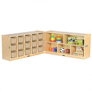 Fold & Lock 15 Tray Cabinet and 24" Storage - Sand ELR-17216-SD